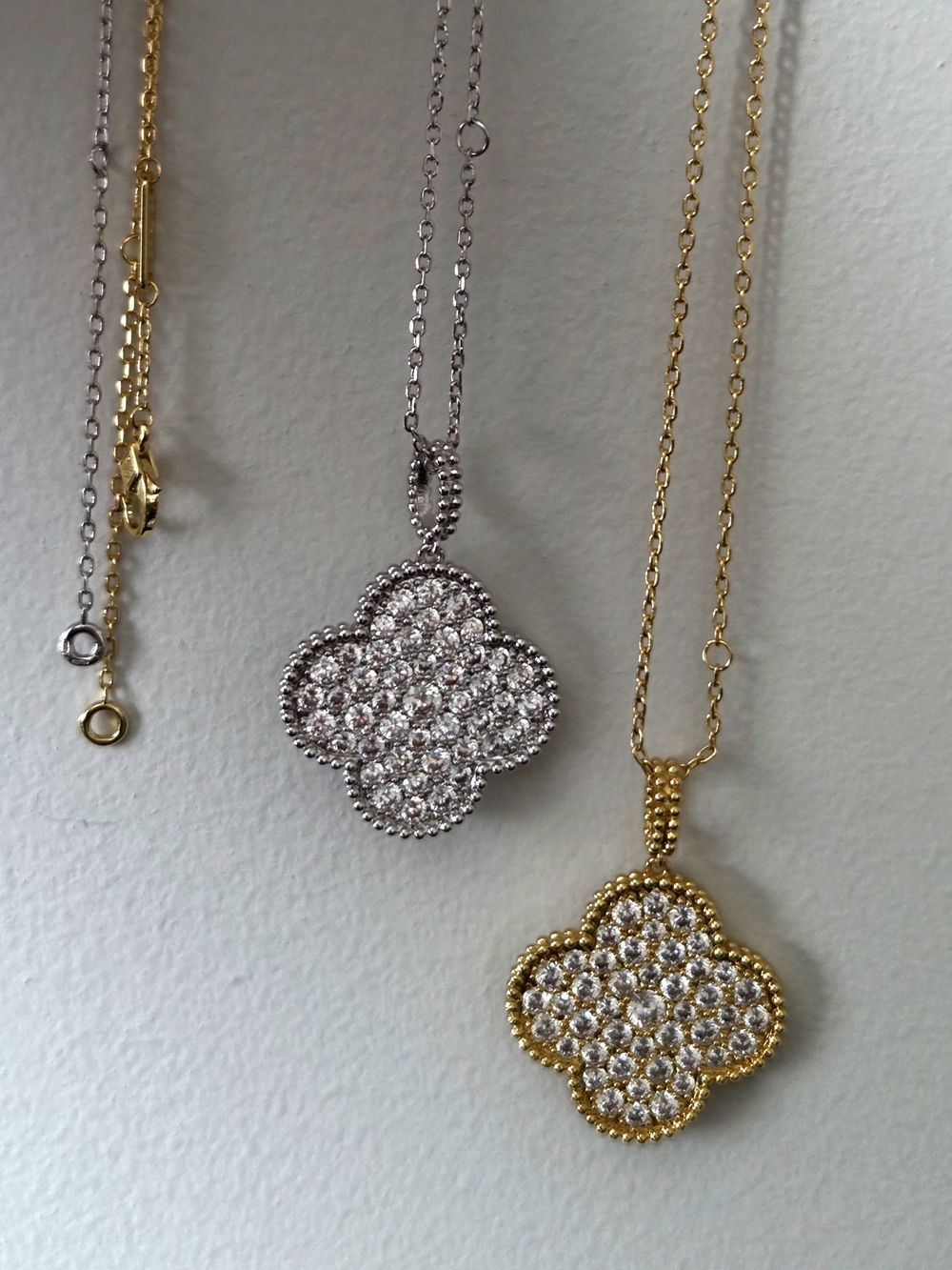 Fashion Designer Vintage Clover Necklace Sterling Silver Gold-Plated Jewelry - Picture 5 of 14